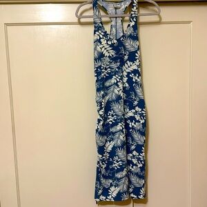 Hurley midi dress - size large - blue/white floral print